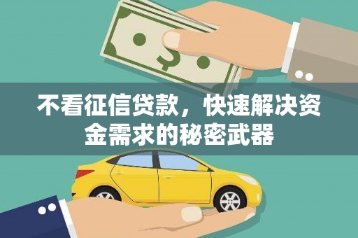 新津不看征信贷款，快速解决资金需求的秘密武器