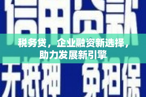 新津税务贷，企业融资新选择，助力发展新引擎