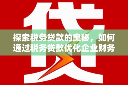 新津探索税务贷款的奥秘，如何通过税务贷款优化企业财务