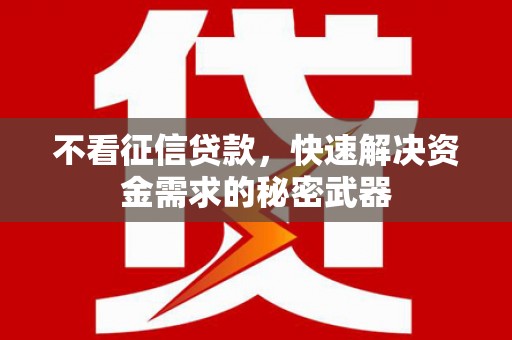 新津不看征信贷款，快速解决资金需求的秘密武器