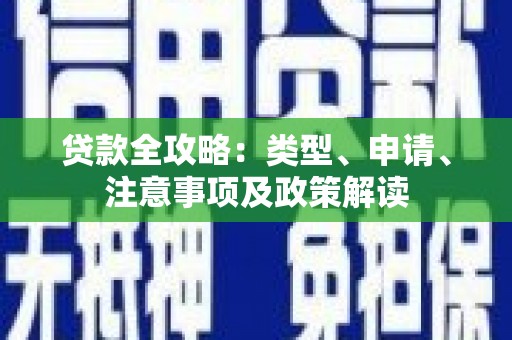 新津贷款全攻略：类型、申请、注意事项及政策解读